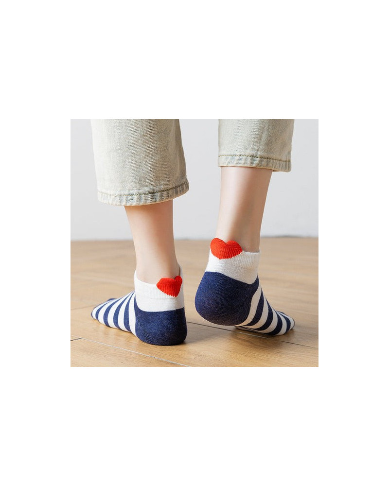 Damen-Shorty-Socken "Coup de Coeur", blaue Streifen