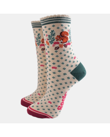 Sockenmotiv Squirrel wreath - Damen-Bambussocken von Sock Talk