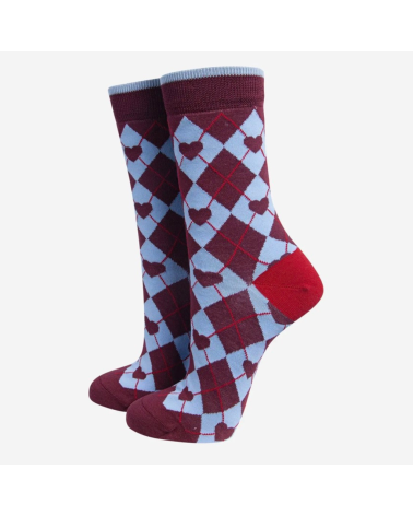 Sockenmotiv Heart Argyle - Damen-Bambussocken von Sock Talk