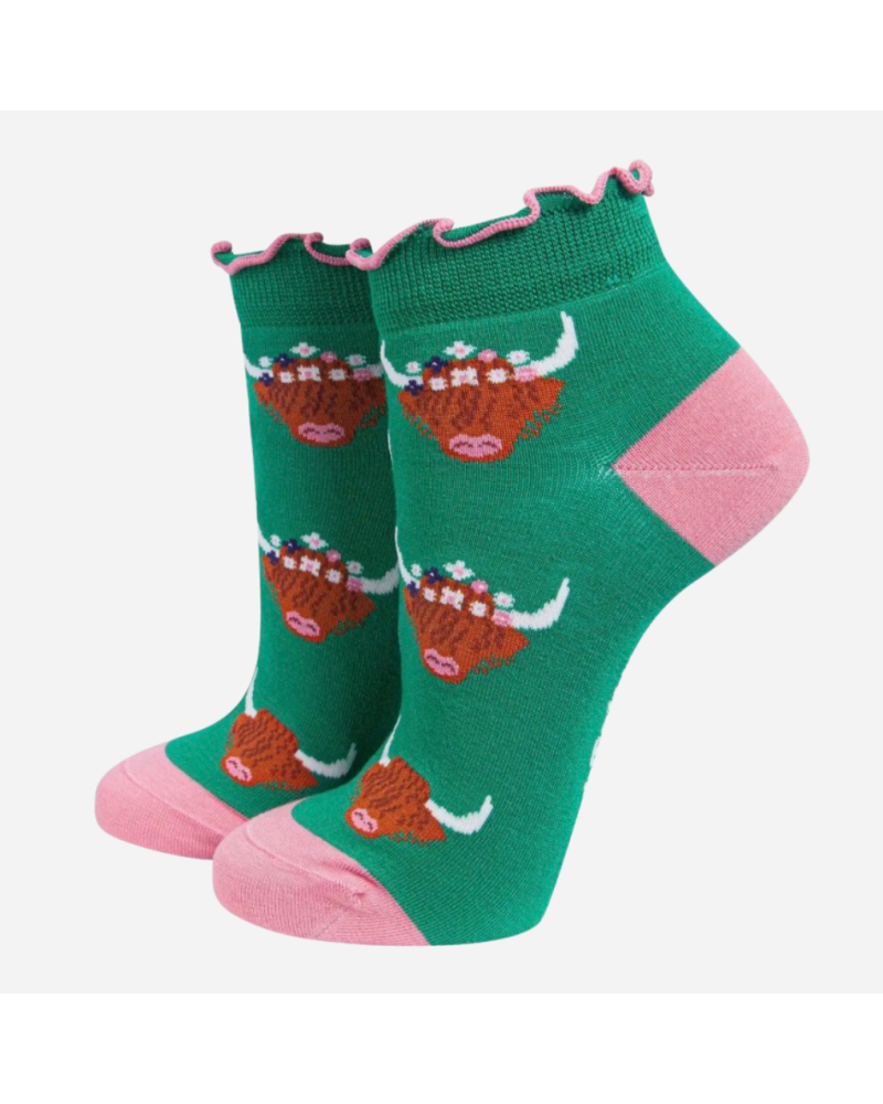 Sockenmotiv Highland Cow - Damen-Shorty-Socken von Sock Talk