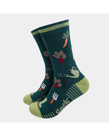 Herren-Bambussocken Gardener mit Gemüse- und Garten-Motiv von Sock Talk