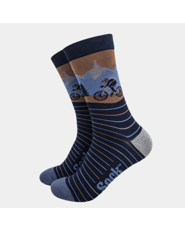 Herren-Bambussocken Mountain Bike mit Bike-Motiv von Sock Talk