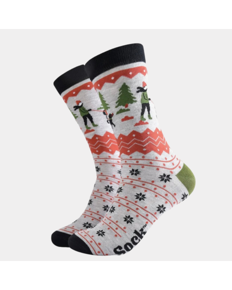 Herren-Bambussocken Owner Walking Dog im Norwegermuster von Sock Talk
