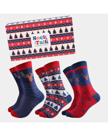 Geschenkbox Forest Deer mit 3 Paar Herren-Bambussocken von Sock Talk