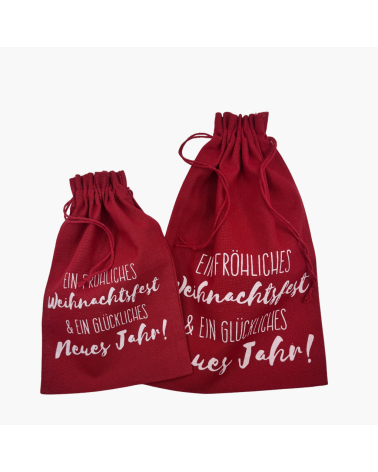 Geschenksäckli gross für 4–5 Paar Socken mit Aufdruck Ein fröhliches Weihnachtsfest