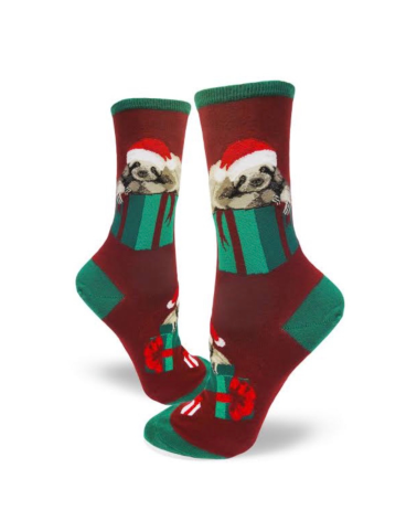 Damen-Socken Santa Sloth mit Faultier-Motiv von Mod Socks